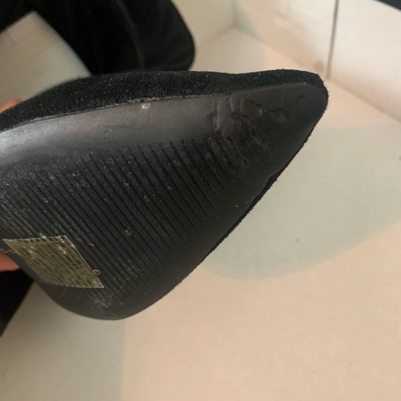 MISSGUIDED SIZE 7 black faux suede over the knee boots - Picture 3 of 5